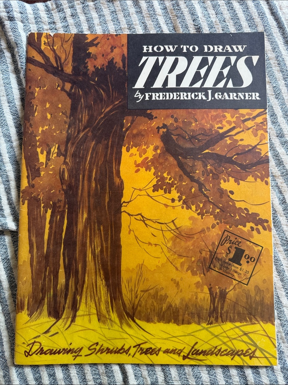 Vintage How to Draw Trees by Frederick J. Garner - Yellow & Brown Illustration